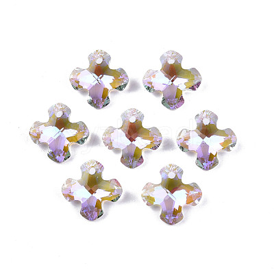 Electroplated Glass Charms EGLA-N006-060-1