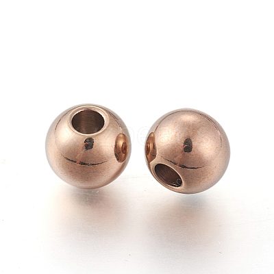 Ion Plating(IP) Round 304 Stainless Steel Beads LS-STAS-G130-8mm-63RG-1