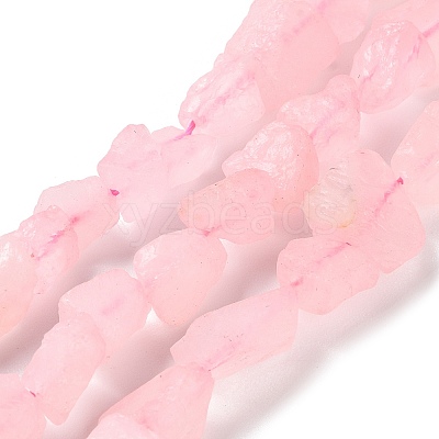 Raw Rough Natural Rose Quartz Beads Strands G-B065-C01-1