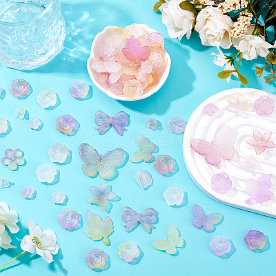 10Sets 200G Transparent Acrylic Frosted Beads FACR-HS0001-02B-1