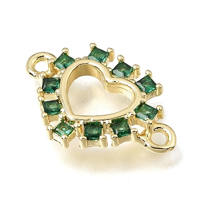 Brass Pave Cubic Zirconia Connector Charms KK-E802-15G-C-1