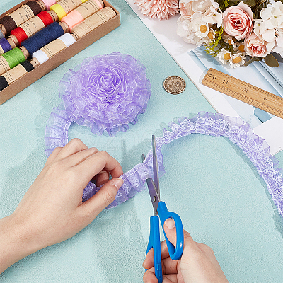 1Pc Double Layer Pleated Lace Ribbon OCOR-BC0007-97C-1