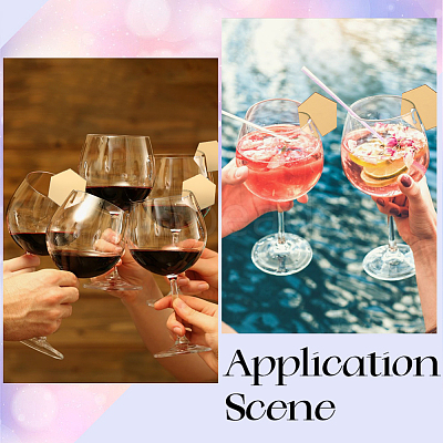 Acrylic Mirror Wine Glass Charms AJEW-SC0002-53C-01-1