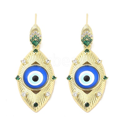 Rack Plating Brass Micro Pave Clear Cubic Zirconia Stud Earrings for Women EJEW-M260-23G-1
