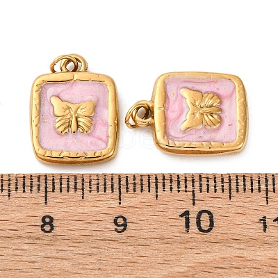 304 Stainless Steel Enamel Pendants STAS-U061-37G-A03-1