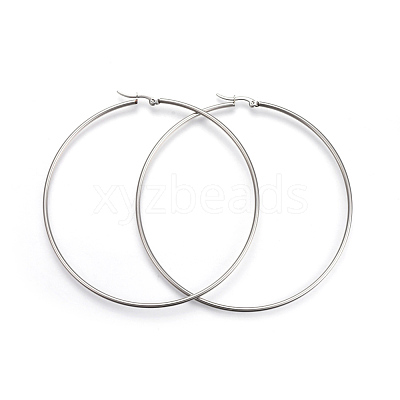 Tarnish Resistant 201 Stainless Steel Big Hoop Earrings X-EJEW-A052-20E-P-1