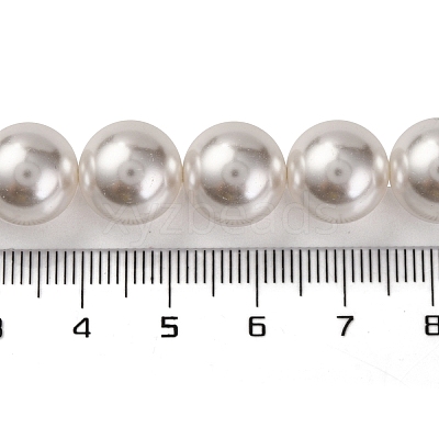 Baking Paint Pearlized Glass Pearl Round Bead Strands PEAR-H019-02E-04-1