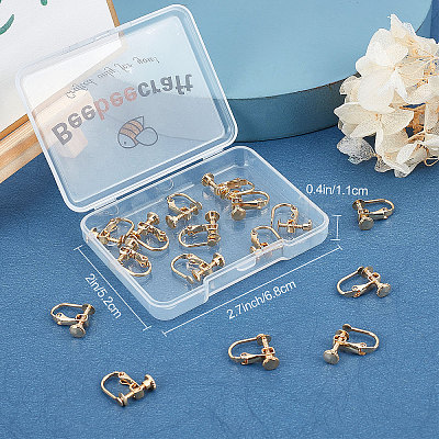 20Pcs Brass Clip-on Earring Findings KK-BBC0003-38-1