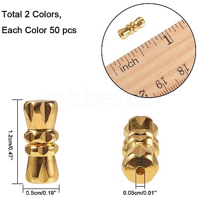 Brass Screw Clasps KK-PH0035-65-1