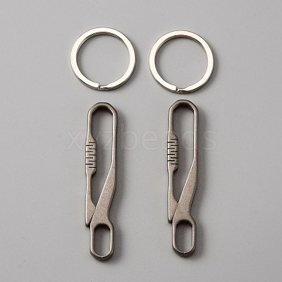 Titanium Alloy Keychains Clasps KEYC-WH0021-37-1