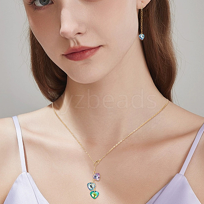 48Pcs Electroplated Glass Pendants EGLA-HS0001-13-1