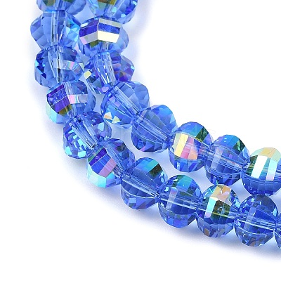 Electroplate Transparent Glass Beads Strands EGLA-B011-08A-AB08-1