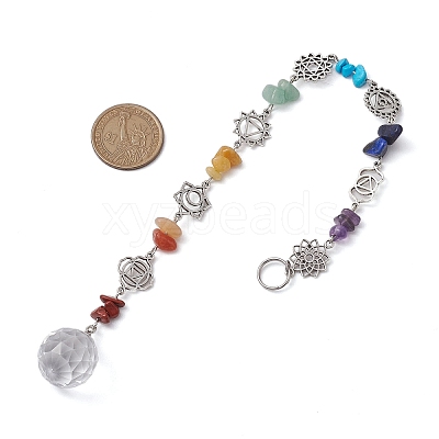 Teardrop Glass with Alloy Pendant Decoraton HJEW-JM02156-1
