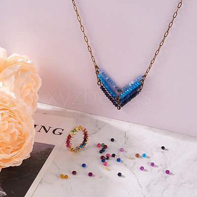 490Pcs 14 Colors Imitation Jade Glass Beads Strands GLAA-CD0001-13-1