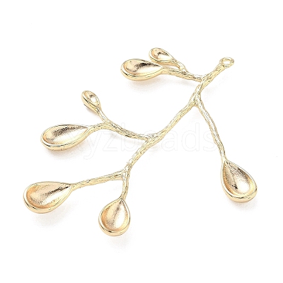 Brass Pendant Cabochon Settings for Enamel KK-G601-03G-1