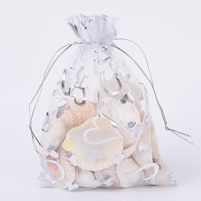 Heart Printed Organza Bags OP-R022-13x18-03-1