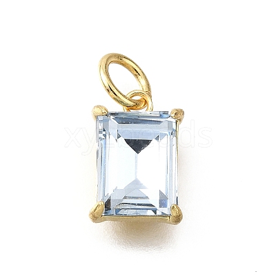 Brass Glass Charms KK-V011-36G-B-1