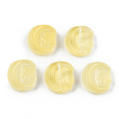 Transparent Spray Painted Glass Beads GLAA-N035-036-C05-1