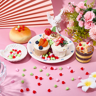 150Pcs 3 Styles PVC Strawberry Display Decorations DJEW-SC0001-31B-1