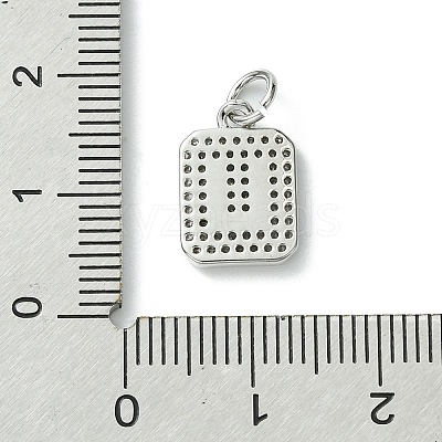 Rack Plating Brass Micro Pave Clear Cubic Zirconia Charms KK-G501-01U-P-1