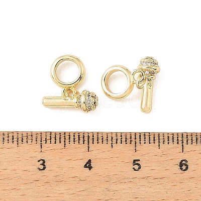 Brass Micro Pave Clear Cubic Zirconia European Dangle Charms KK-CBA9CBD-14G-1