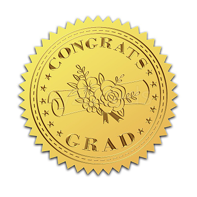 Self Adhesive Gold Foil Embossed Stickers DIY-WH0211-341-1