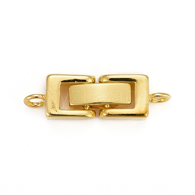 Brass Fold Over Clasps KK-I591-06G-RS-1