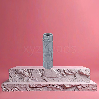 Plastic Handle Clay Texture Roller DIY-WH0699-88B-1
