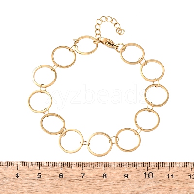 304 Stainless Steel Ring Link Chain Bracelets BJEW-P373-02D-G-1