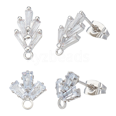 Brass Stud Earring Findings KK-ME0002-57-1