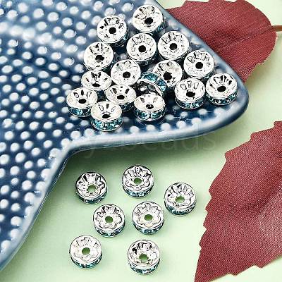 Brass Grade A Rhinestone Spacer Beads RSB038NF-13-1