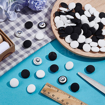 100Pcs 2 Colors 1-Hole Cloth Buttons DIY-NB0014-37-1