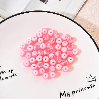 50Pcs Transparent Stripe Resin Beads RESI-YW0001-02F-1