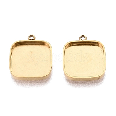 304 Stainless Steel Pendant Cabochon Component STAS-Q113-21A-G-1