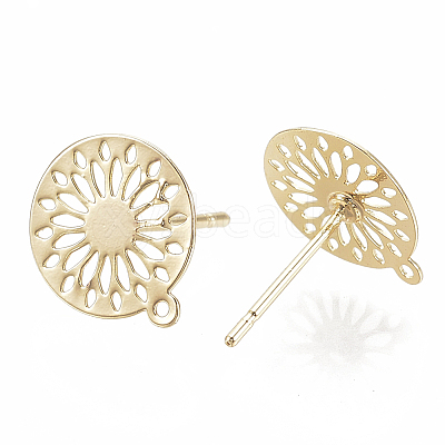 Brass Stud Earring Findings X-KK-S345-261G-1