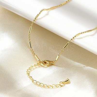 Brass Ball Column Link Chain Necklaces NJEW-A042-06G-1