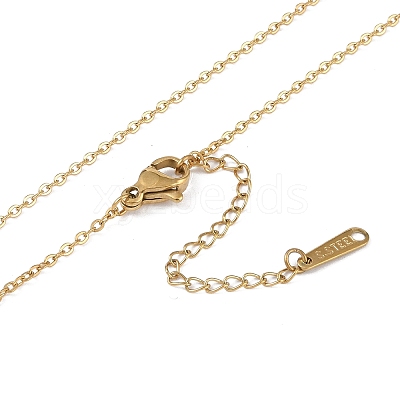 Ion Plating(IP) Initial Letter 304 Stainless Steel Pendant Necklaces NJEW-M199-01G-A-1