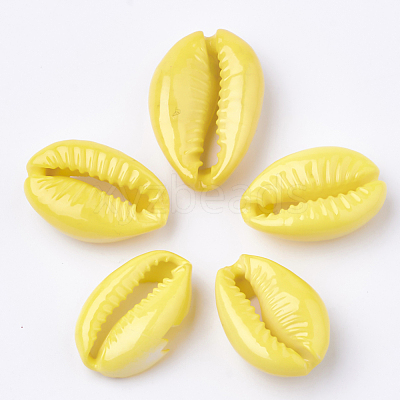Spray Paint Cowrie Shell Beads X-SHEL-S274-26G-1