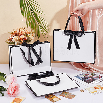 Rectangle Paper Storage Bags with Handle ABAG-WH0038-56-1