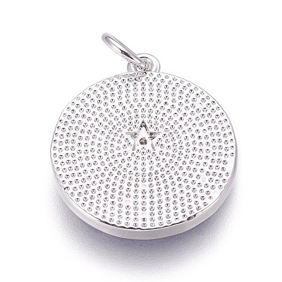 Brass Enamel Pentacle Pendants KK-O113-05C-P-1