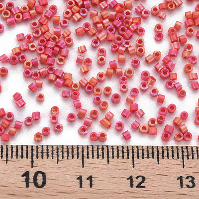 Frosted Glass Cylinder Beads SEED-S047-O-003-1