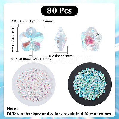80Pcs Transparent Faceted Glass Connector Charms GLAA-SP0001-88B-02-1