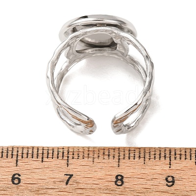 Hammered 304 Stainless Steel Cuff Ring Components SA-CBAC0DF-02D-P-1