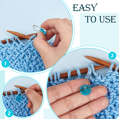 Acrylic & Iron Locking Stitch Marker FIND-BC0013-50-1
