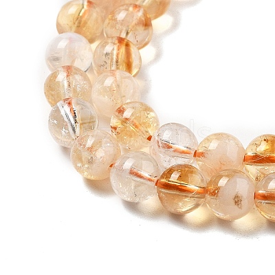 Heated Natural Citrine Beads Strands G-A262-A01-5.5mm-1