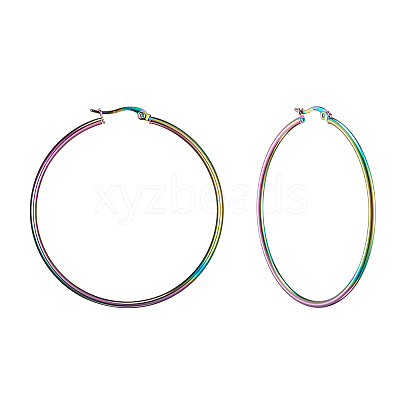 304 Stainless Steel Big Hoop Earrings EJEW-F105-04M-1