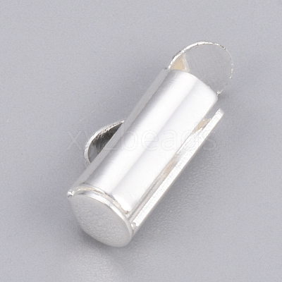 Brass Slide On End Clasp Tubes KK-Q747-11C-S-1
