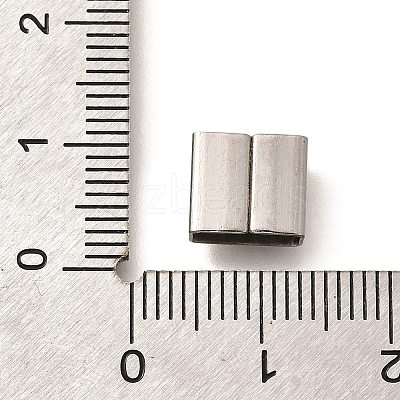 Letter Style 304 Stainless Steel Square Slide Charms STAS-L132-25E-1