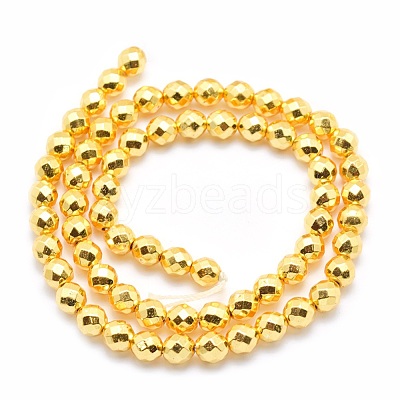 Electroplate Non-magnetic Synthetic Hematite Beads Strands G-L485-03C-G-1