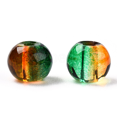 Mixed Style & Mixed Color Round Spray Painted Glass Beads DGLA-X0003-6mm-1